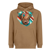 Toasted Coconut highland cow serape Heavyweight Hoodie - JahusDesignShop