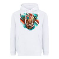White highland cow serape Heavyweight Hoodie - JahusDesignShop