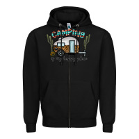 Black camping is my happy place Zipper Hoodie - CowhideDigitalArt