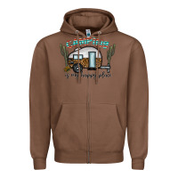 Chestnut camping is my happy place Zipper Hoodie - CowhideDigitalArt