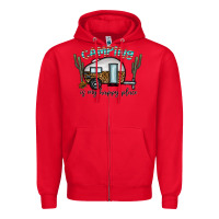 Red camping is my happy place Zipper Hoodie - CowhideDigitalArt