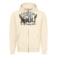 Sandshell camping is my happy place Zipper Hoodie - CowhideDigitalArt