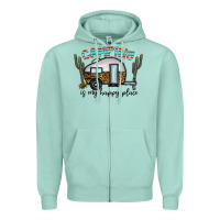 Seafoam camping is my happy place Zipper Hoodie - CowhideDigitalArt