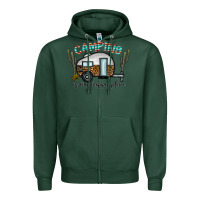 Sports Green camping is my happy place Zipper Hoodie - CowhideDigitalArt
