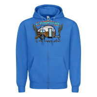 True Royal camping is my happy place Zipper Hoodie - CowhideDigitalArt