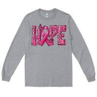 Heather Grey Hope Breast Cancer Long Sleeve Tee - texasbilliewilder