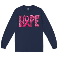 Navy Hope Breast Cancer Long Sleeve Tee - texasbilliewilder