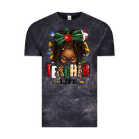 Cloud Black teacher life afro locs messy bun Vintage Tee - texasbilliewilder