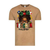 Vintage Camel teacher life afro locs messy bun Vintage Tee - texasbilliewilder