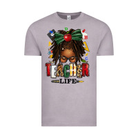 Vintage Zinc teacher life afro locs messy bun Vintage Tee - texasbilliewilder
