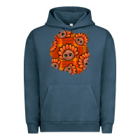 Pigment Midnight Navy Thanksgiving Turkey With Tartan Patch Urban Hoodie - BundleAndBundleShop