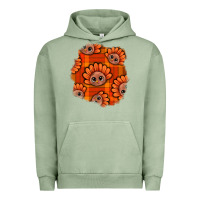 Pigment Oil Green Thanksgiving Turkey With Tartan Patch Urban Hoodie - BundleAndBundleShop