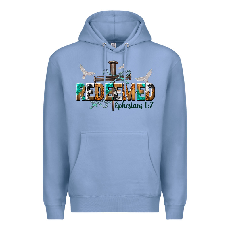 Redeemed Ephesians 1 7 Premium Hoodie by NancyCooperArtShop | Teevron