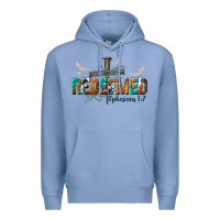 Colony Blue redeemed ephesians 1 7 Premium Hoodie - NancyCooperArtShop