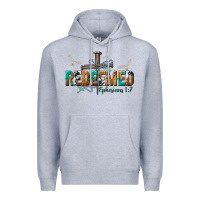 Heather Grey redeemed ephesians 1 7 Premium Hoodie - NancyCooperArtShop