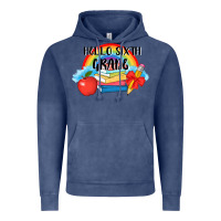 Vintage Denim back to school hello sixth grade 3200x2400 Vintage Hoodie - AdoDesignShop