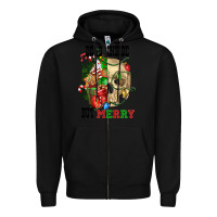 Black Dead İnside But Merry Human Skull Zipper Hoodie - FaDigitalArtStudio