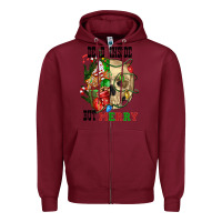 Burgundy Dead İnside But Merry Human Skull Zipper Hoodie - FaDigitalArtStudio