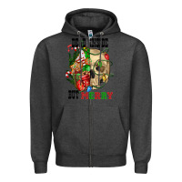 Charcoal Heather Dead İnside But Merry Human Skull Zipper Hoodie - FaDigitalArtStudio