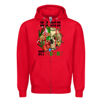 Red Dead İnside But Merry Human Skull Zipper Hoodie - FaDigitalArtStudio