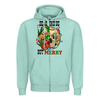 Seafoam Dead İnside But Merry Human Skull Zipper Hoodie - FaDigitalArtStudio
