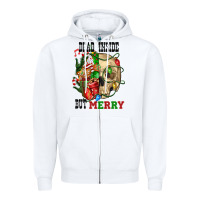 White Dead İnside But Merry Human Skull Zipper Hoodie - FaDigitalArtStudio