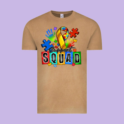 Softball Support Squad Autism Vintage Tee Designed By Zillion Design Studio