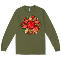 Army Green strawberry sunflower Long Sleeve Tee - Zillion Design Studio