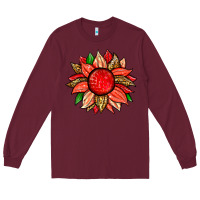 Burgundy strawberry sunflower Long Sleeve Tee - Zillion Design Studio