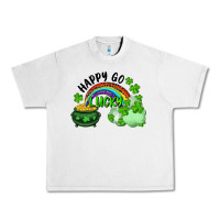 Happy Go Lucky Rainbow Shamrocks And Pot Of Gold Urban Heavy Tee | Teevron