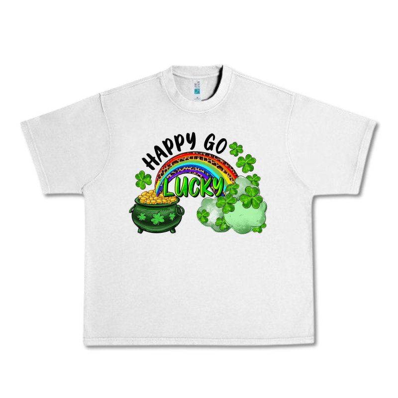 Happy Go Lucky Rainbow Shamrocks And Pot Of Gold Urban Heavy Tee by RanaPortraitStore | Teevron