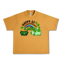 Peanut Butter Happy Go Lucky Rainbow Shamrocks And Pot Of Gold Urban Heavy Tee - RanaPortraitStore