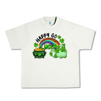 Pistachio Happy Go Lucky Rainbow Shamrocks And Pot Of Gold Urban Heavy Tee - RanaPortraitStore