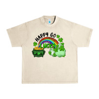 Sandshell Happy Go Lucky Rainbow Shamrocks And Pot Of Gold Urban Heavy Tee - RanaPortraitStore