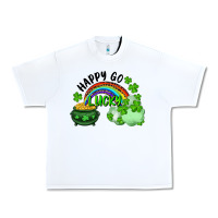 White Happy Go Lucky Rainbow Shamrocks And Pot Of Gold Urban Heavy Tee - RanaPortraitStore