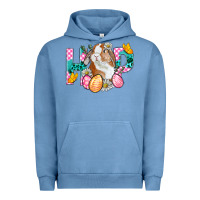 Pigment Pebble Blue Hop Bunny Easter Urban Hoodie - BundleAndBundleShop