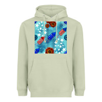 Matcha patriotic fireworks and sunflower Heavyweight Hoodie - BundleAndBundleShop
