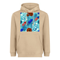 Mushroom patriotic fireworks and sunflower Heavyweight Hoodie - BundleAndBundleShop