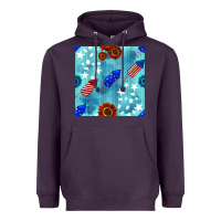 Plum patriotic fireworks and sunflower Heavyweight Hoodie - BundleAndBundleShop