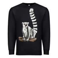 Black Ringtail Cat Premium Sweatshirt - LillyAllenDesigns