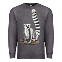 Charcoal Heather Ringtail Cat Premium Sweatshirt - LillyAllenDesigns