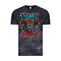 Cloud Black Merry Christmas Calf Vintage Tee - RanaPortraitStore