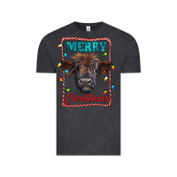Vintage Black Merry Christmas Calf Vintage Tee - RanaPortraitStore