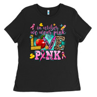 Black in october we wear pink love pink Ladies Tee - AdoDesignShop