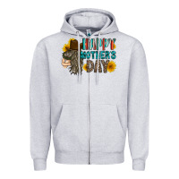 Heather Grey happy mothers day Zipper Hoodie - RacoonDesign