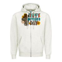 Oatmeal Heather happy mothers day Zipper Hoodie - RacoonDesign