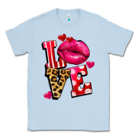 Dusty Blue love lips Classic Tee - FaDigitalArtStudio