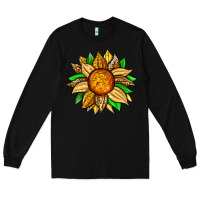 Black pineapple sunflower Long Sleeve Tee - Zillion Design Studio