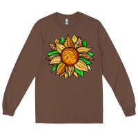 Chestnut pineapple sunflower Long Sleeve Tee - Zillion Design Studio