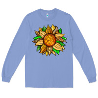 Colony Blue pineapple sunflower Long Sleeve Tee - Zillion Design Studio